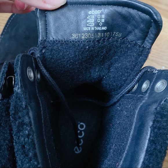 Ecco black waterproof fur trim lace up winter boots size 36 - Picture 3 of 5